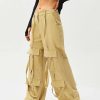 Pants * | Solado Low Waist Buckled Decor Pocket Patched Cargo Pants Khaki