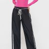 Pants * | Solado High Waist Drawstring Colorblock Wide Leg Pants Black