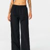 Pants * | Solado High Waist Dual Pocket Solid Wide Leg Pants Black