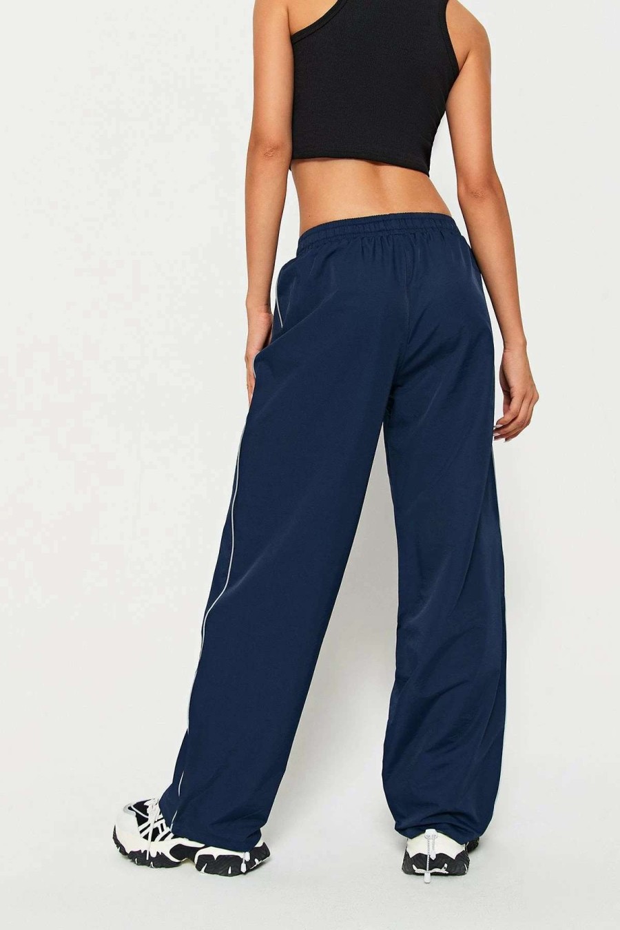 Pants * | Solado Drawstring Waist Colorblock Trim Zipper Pocket Joggers Darkblue