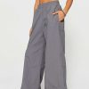 Pants * | Solado Zipper Decor Split Hem Dual Pocket Straight Pants Gray