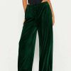 Pants * | Solado Low Waist Dual Pocket Velvet Straight Pants Darkgreen