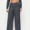 Pants * | Solado Zipper Front Dual Pocket Draped Suit Pants Gray