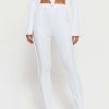 Pants * | Solado High Waist Seam Detail Split Hem Skinny Pants White