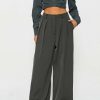 Pants * | Solado High Waist Dual Pocket Draped Suit Pants Dimgray