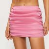 Skirts * | Solado Low Waist Ruched Mesh Mini Skirt Pink