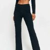 Pants * | Solado Low Waist Bubble Textured Flared Pants Black