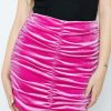 Skirts * | Solado High Waist Ruched Velvet Mini Skirt Deeppink