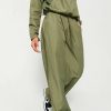 Pants * | Solado High Waist Dual Pocket Solid Straight Joggers Olive