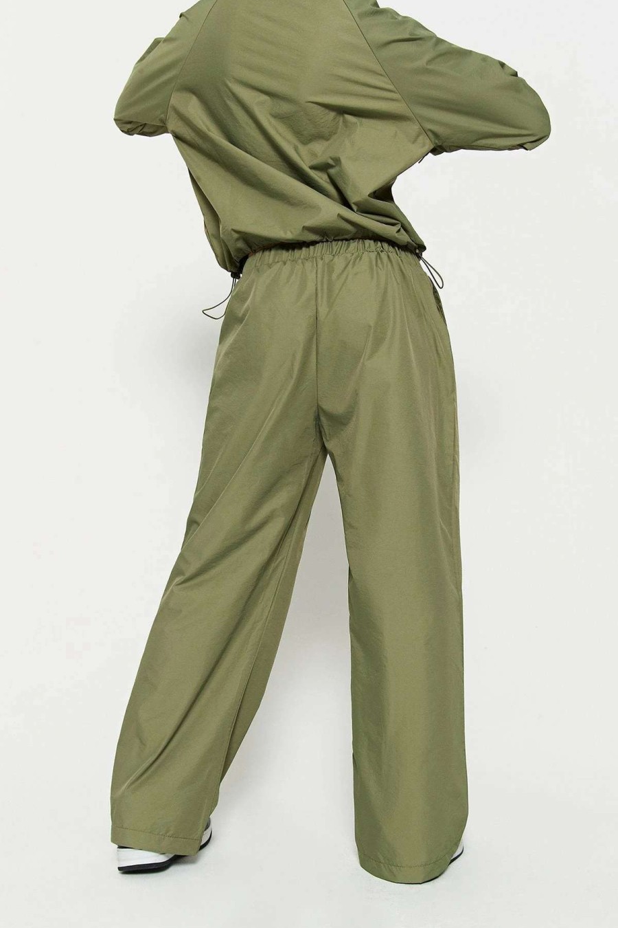 Pants * | Solado High Waist Dual Pocket Solid Straight Joggers Olive