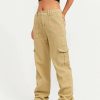 Pants * | Solado High Waist Pocket Patched Solid Cargo Pants Khaki