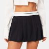 Skirts * | Solado Low Waist Colorblock Pleated Mini Skirt Black