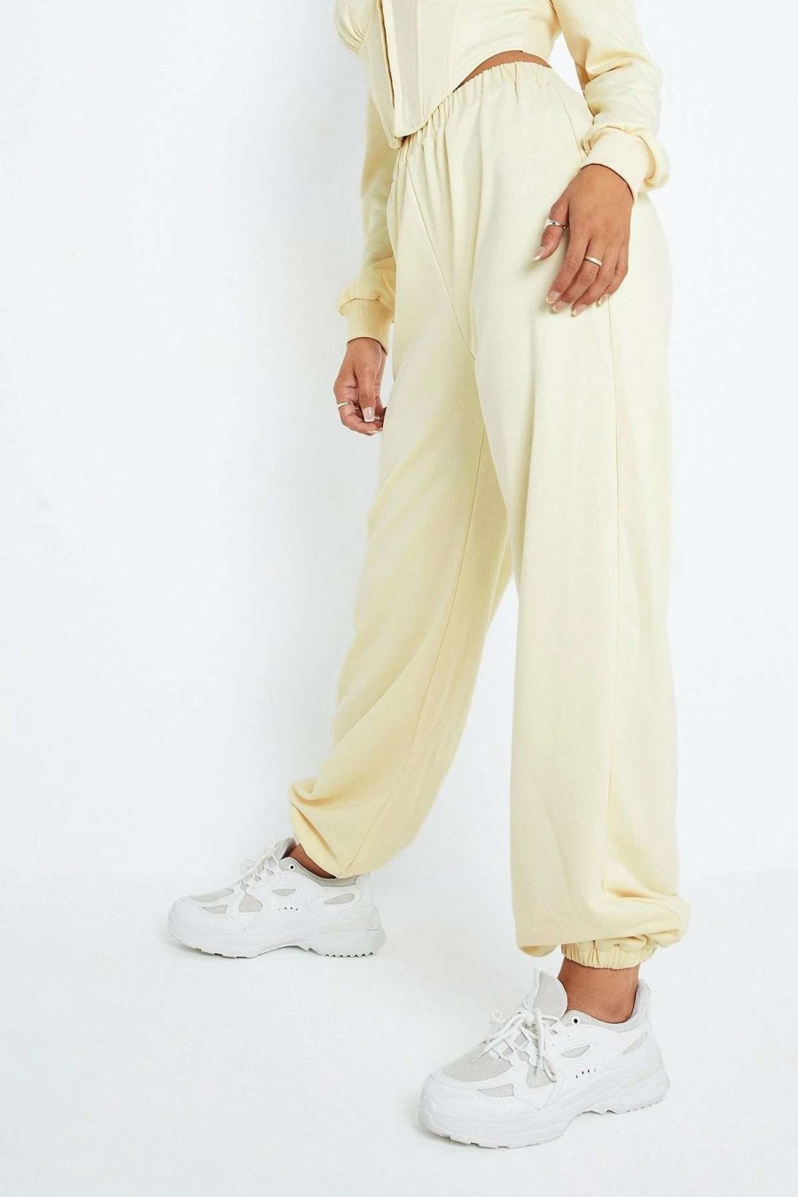 Pants * | Solado High Elastic Waist Solid Sport Joggers Beige