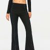 Pants * | Solado Low Waist Clavus Decor Flared Pants Black