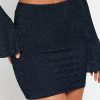 Skirts * | Solado High Waist Bodycon Glitter Mini Skirt Darkblue