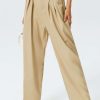 Pants * | Solado Tie Back Pleated Casual Pants Khaki