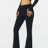 Pants * | Solado Modal Low Waist Solid Draped Flared Pants Black