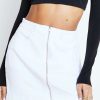 Skirts * | Solado Zipper Front Dual Pocket Solid Denim Skirt White