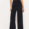 Pants * | Solado Cut Out High Waist Solid Straight Pants Black