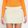 Skirts * | Solado Low Waist Cut Out Split Hem Mini Skirt Beige