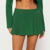 Skirts * | Solado Low Waist Pleated Solid A-Line Skirt Green