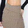 Skirts * | Solado High Waist Check Print Wrap Hem Mini Skirt Darkkhaki