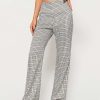 Pants * | Solado Low Waist Check Print Draped Straight Pants Lightgray