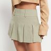 Skirts * | Solado High Waist Stripe Print Pleated Mini Skirt Darkseagreen