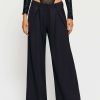 Pants * | Solado Low Waist Ruched Wide Leg Pants Black