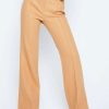 Pants * | Solado High Waist Seam Detail Split Hem Straight Pants Wheat