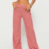 Pants * | Solado High Waist Draped Solid Teddy Straight Pants Pink