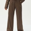 Pants * | Solado Low Waist Stripe Print Dual Pocket Suit Pants Brown