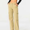 Pants * | Solado Low Waist Pocket Patched Cargo Straight Pants Khaki