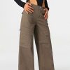 Pants * | Solado Low Waist Top-Stitching Pocket Patched Straight Pants Tan