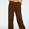 Pants * | Solado High Waist Pocket Patched Drawstring Parachute Pants Brown