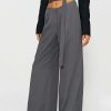 Pants * | Solado Low Waist Tie Detail Solid Wide Leg Pants Gray