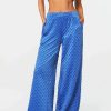 Pants * | Solado Dual Pocket Polka Dot Textured Straight Pants Dodgerblue