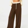 Pants * | Solado Colorblock Drawstring Dual Pocket Straight Pants Brown