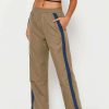 Pants * | Solado Low Waist Colorblock Split Hem Splicing Joggers Tan