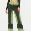 Pants * | Solado High Waist Tie Dye Dual Pocket Straight Pants Green