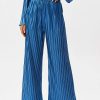 Pants * | Solado High Waist Dual Pocket Pleat Wide Leg Pants Dodgerblue