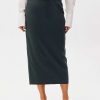 Skirts * | Solado Low Waist Split Hem Bodycon Midi Skirt Without Belt Gray