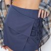 Skirts * | Solado Low Waist Tie Detail Wrap Hem Mini Skirt Slateblue