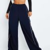 Pants * | Solado Low Waist Colorblock Trim Oversize Wide Leg Pants Navy