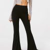 Pants * | Solado High Waist Feather Trim Flared Pants Black