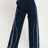 Pants * | Solado High Waist Colorblock Trim Dual Pocket Cargo Pants Navy