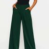 Pants * | Solado Low Waist Striped Print Dual Pocket Wide Leg Pants Darkgreen